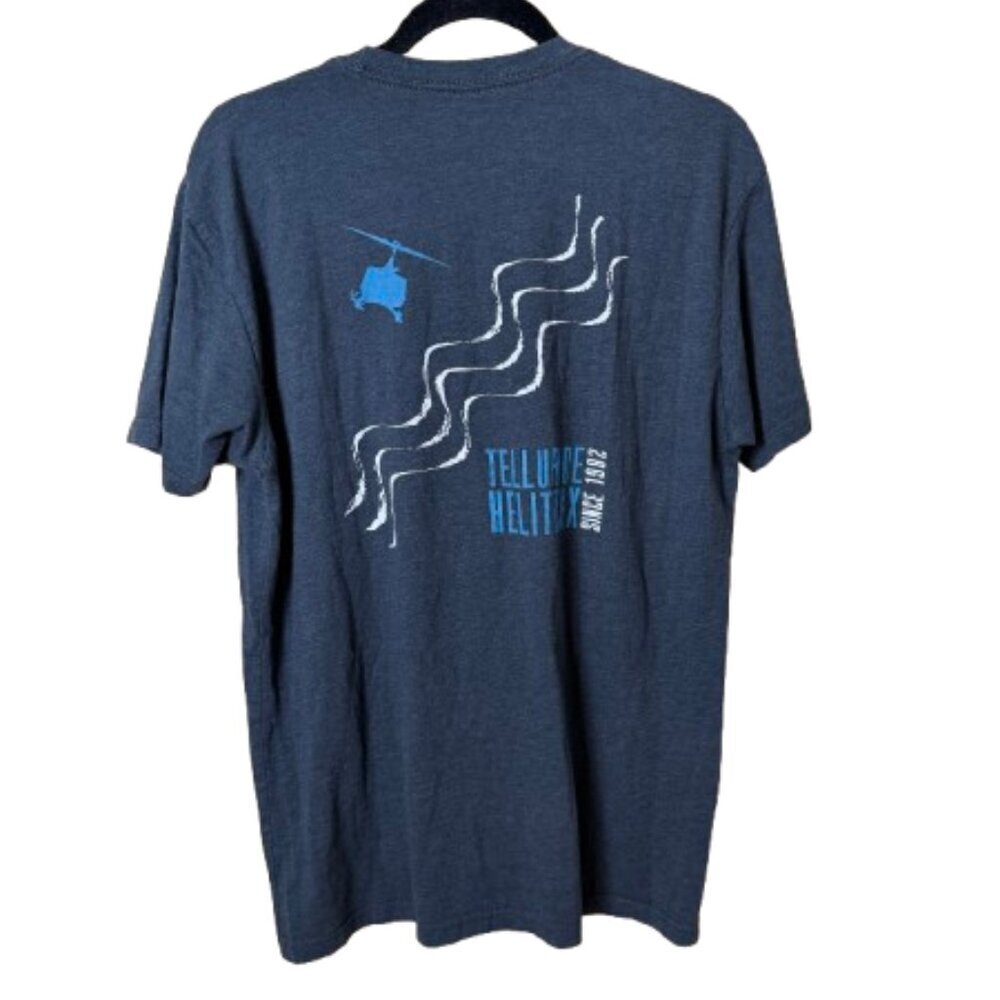 Telluride Helitrax T Shirt Heathered Blue Grey Size Large